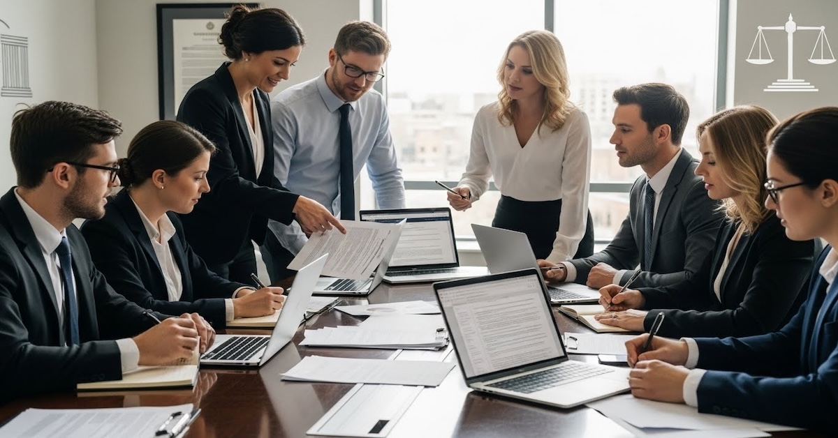 Professional paralegal leading legal team meeting representing Supreme Court validation of paralegal expertise and market-rate compensation